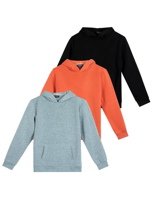 3 Pack: Women's Fleece Long-Sleeve Pullover Hoodie Active Sweatshirt Kangaroo Pocket - (Available In Plus)