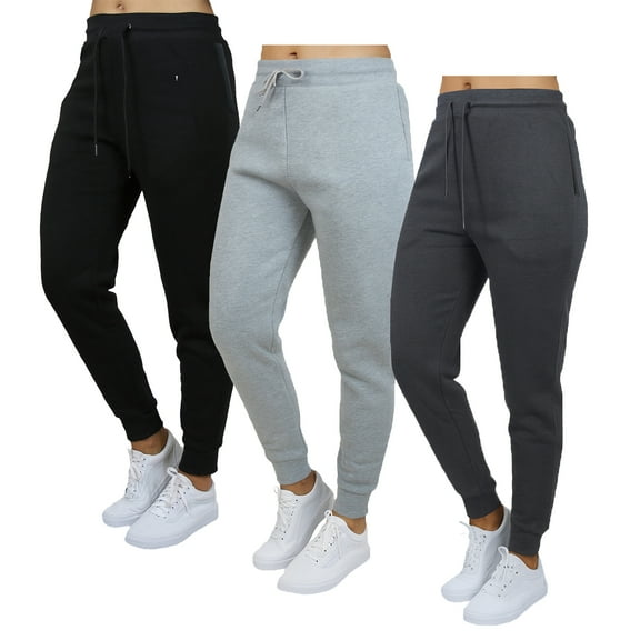 Galaxy by Harvic 3-Pack Women's Loose Fit Fleece Jogger Sweatpants (S-5XL)