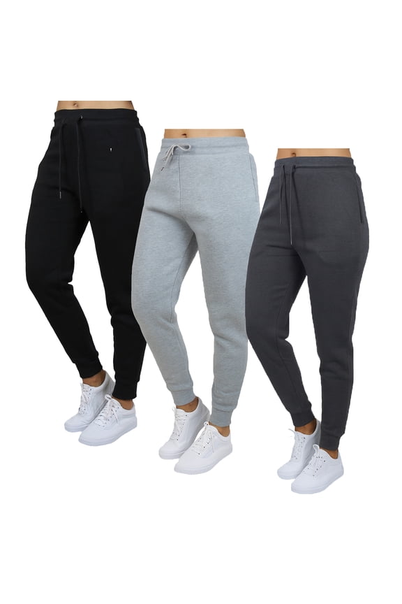 3-Pack Women's Loose Fit Fleece Jogger Sweatpants (S-5XL)