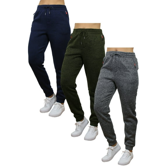 3-Pack Women's Fleece Loose-Fit Jogger Sweatpants (S-2XL)
