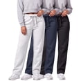 thumbnail image 1 of 3 Pack Women's Fleece Sweatpants Open Bottom Lounge Sweats Workout Pockets, 1 of 5