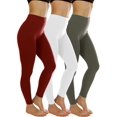 thumbnail image 1 of 3 Pack Women's High Waist Fleece Lined Thermal Leggings with Flattering Front Seam Winter Legging, 1 of 6