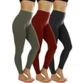 thumbnail image 1 of 3 Pack Women's High Waist Fleece Lined Thermal Leggings with Flattering Front Seam Winter Legging, 1 of 6