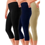 3 Pack Womens High Waisted Capri Jegging Stretch Jean Style Capris Size S -3XL Inseam 19"