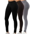thumbnail image 1 of 3 Pack Women's High Waisted Leggings Stretch Tummy Control Pants For Women S-3XL Full Length, 1 of 5