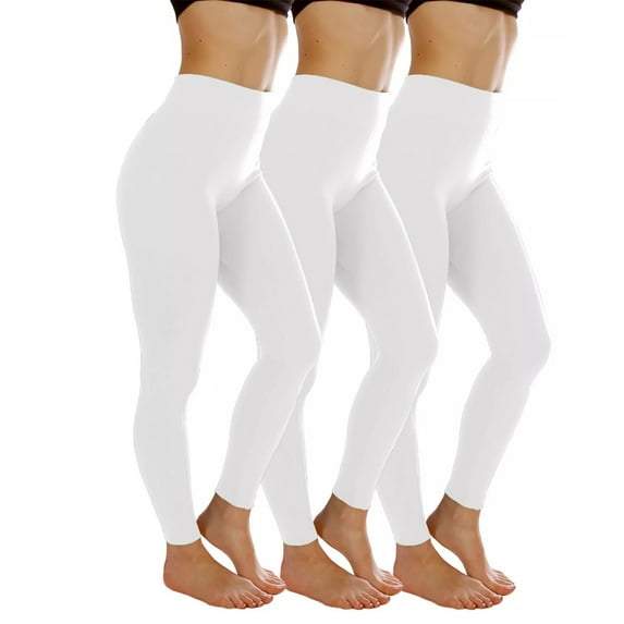 3-Pack Women's High-Waisted Leggings - Stretchy Soft Yoga Pants for Workout, Running & Fitness