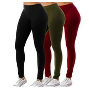 JVINI 3 Pack Women's High Waisted Leggings Ultra Soft Wide Waistband Pants S-3XL Plus Size Available