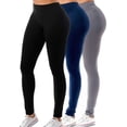 thumbnail image 1 of 3 Pack Women's High Waisted Leggings Ultra Soft Wide Waistband Pants S-3XL Plus Size Available, 1 of 6