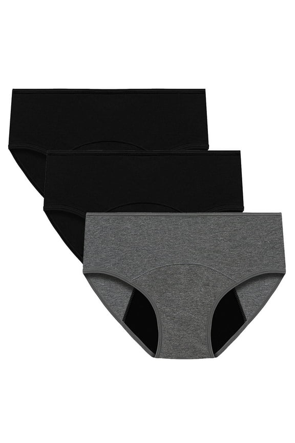 3 Pack Women's Leakproof Period Underwear Heavy Flow High Waisted Postpartum Menstrual Panties