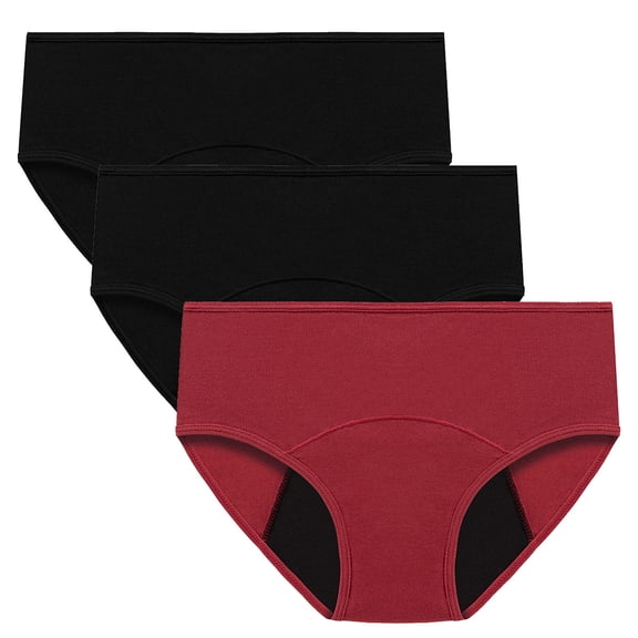 3 Pack Women's Leakproof Period Underwear Heavy Flow High Waisted Postpartum Menstrual Panties