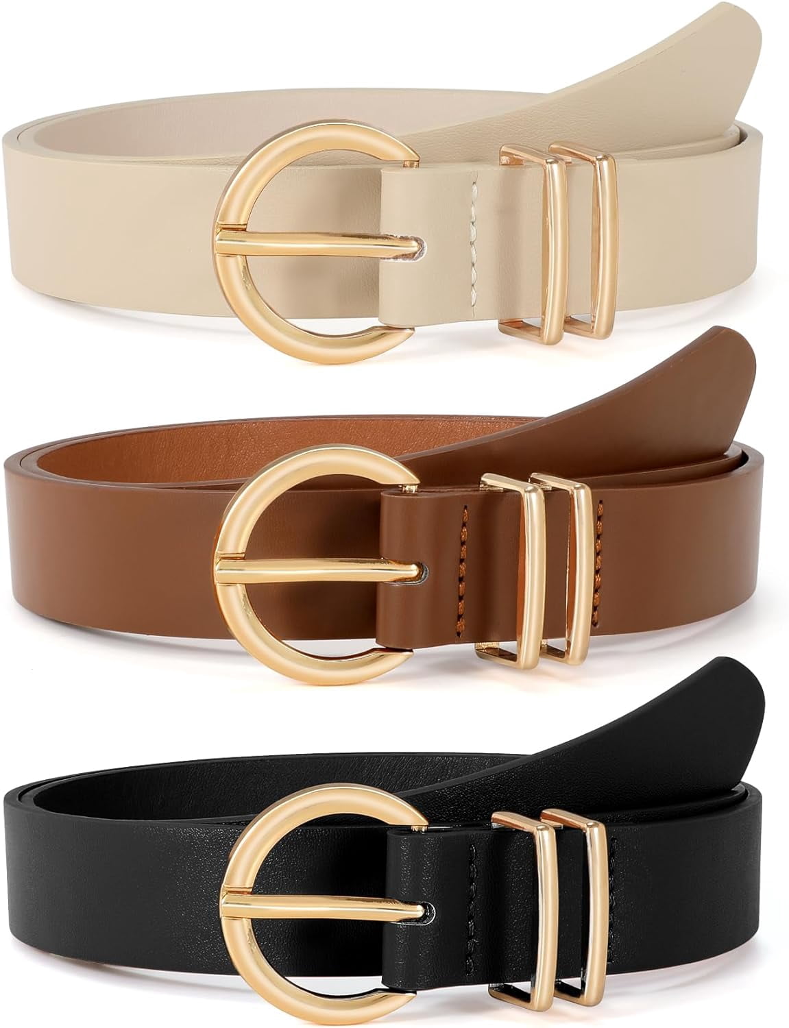 4939 3 Pack Women Leather Belt For Jeans Dresses Pants Fashion Ladies Waist 3 Pack Plus Size Women main image 2