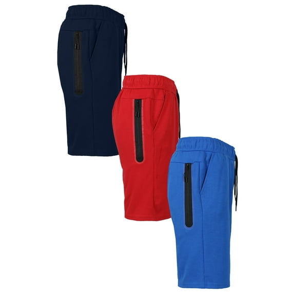 3-Pack Women's Loose Fitting Tech Fleece Performance Active Jogger Shorts (S-2XL)