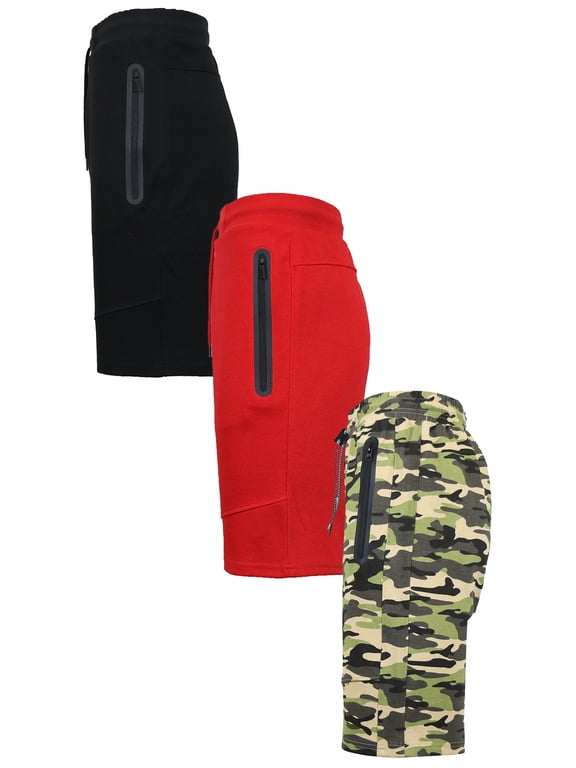 3-Pack Women's Loose Fitting Tech Fleece Performance Active Jogger Shorts (S-2XL)