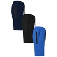 thumbnail image 1 of 3-Pack Women's Loose Fitting Tech Fleece Performance Active Jogger Shorts (S-2XL), 1 of 2