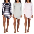 thumbnail image 1 of 3 Pack: Women's Nightshirt Long Sleeve Ultra-Soft Print Nightgown Sleep Dress (Available In Plus Size), 1 of 6