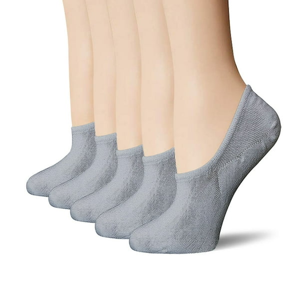 3-Pack Women's No-Show Invisible Socks – Silicone-Grip Anti-Slip Liner Socks for Sneakers & Flats Under 5$, Yubnlvae 3 Pairs of Women's Summer Solid Color Sports , Grey, M