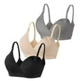 thumbnail image 1 of 3 Pack Women's Nursing Bra Solid Maternity Pregnancy Bra Seamless Breastfeeding Bras Wirefree Adjustable Straps Nursing Bralettes, 1 of 9