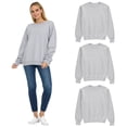 thumbnail image 1 of 3 Pack Women’s Oversized Crew Neck Sweatshirts – Fleece Lined Bulk Wholesale Pullover Sweaters for Charities & Events –Gray-L, 1 of 8