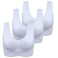 thumbnail image 1 of 3 Pack Women's Plus Size Seamless Comfortable Sports Bra with Removable Pads, 1 of 8