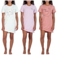 thumbnail image 1 of 3 Pack: Women's Printed Nightshirt Short Sleeve Ultra-Soft Nightgown Sleep Dress (Available In Plus Size), 1 of 5