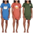 thumbnail image 1 of 3 Pack: Women's Printed Nightshirt Short Sleeve Ultra-Soft Nightgown Sleep Dress (Available In Plus Size), 1 of 5