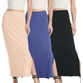 thumbnail image 1 of 3 Pack: Women's Ribbed High Waisted Maxi Skirt With Side Slit - Casual Long Pencil Skirt, 1 of 6