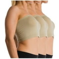 thumbnail image 1 of 3-Pack Women's Seamless Strapless Bandeau Wire Free Tube Top Bra (Non-Padded) (One S/M/L), 1 of 3