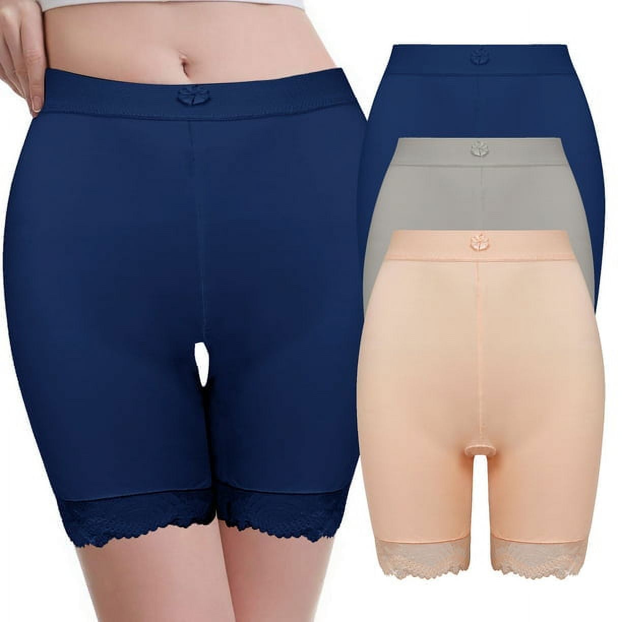 3 Pack Women's Slip Shorts for Under Dresses High Waisted Women's Slip  shorts for Under Dress D-L 