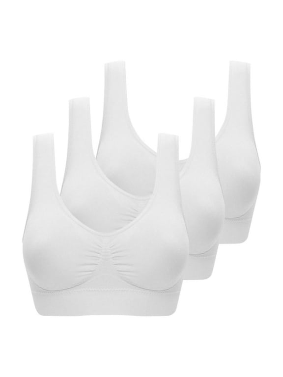 3 Pack Women’s Sports Bra Wirefree Padded Push Up Yoga Bras Seamless Comfortable Plus Size Bra