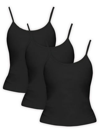 QRIC 2-Pack Women Cami with Built in Bra Cup Summer Casual Flowy Swing  Pleated Tank Top with Adjustable Strap, M 