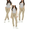thumbnail image 1 of 3-Pack Women's Super Stretchy Skinny Fit 5-Pocket Uniform Work Soft Chino Pants, 1 of 4