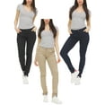 thumbnail image 1 of 3-Pack Women's Super Stretchy Skinny Fit 5-Pocket Uniform Work Soft Chino Pants, 1 of 6