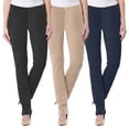 thumbnail image 1 of 3-Pack Women's Super Stretchy Slim Fit Ponte Pants, 1 of 5