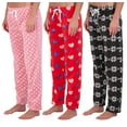 thumbnail image 1 of 3 Pack: Women’s Ultra-Soft Comfy Pajama Lounge Pants Elegant Sleepwear (Available In Fleece & Soft Knit) Plus Size, 1 of 5