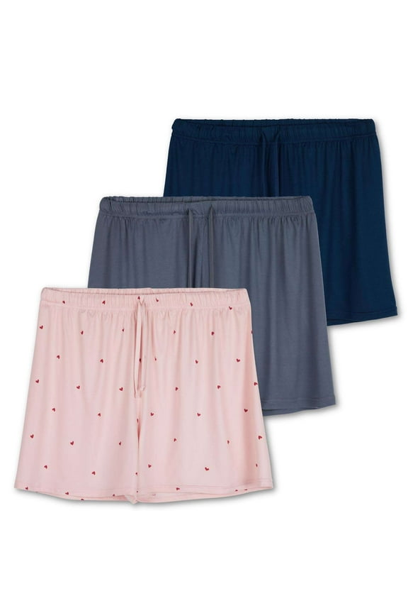 3 Pack: Womens Ultra-Soft Comfy Stretch Pajama Lounge Shorts Elegant Sleepwear(Available In Plus Size)