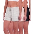 thumbnail image 1 of Real Essentials 3 Pack: Women's Pajama Shorts Sleep Lounge Sweatshorts Comfy Sleepwear Bottoms (Available In Plus Size), 1 of 4