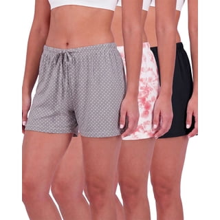 Real Essentials 3 Pack: Women's Pajama Shorts Sleep Lounge Sweatshorts Comfy Sleepwear Bottoms (Available In Plus Size)