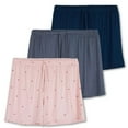 thumbnail image 1 of Real Essentials 3 Pack: Womens Ultra-Soft Comfy Stretch Pajama Lounge Shorts Elegant Sleepwear(Available In Plus Size), 1 of 6