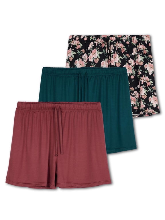 3 Pack: Womens Ultra-Soft Comfy Stretch Pajama Lounge Shorts Elegant Sleepwear(Available In Plus Size)