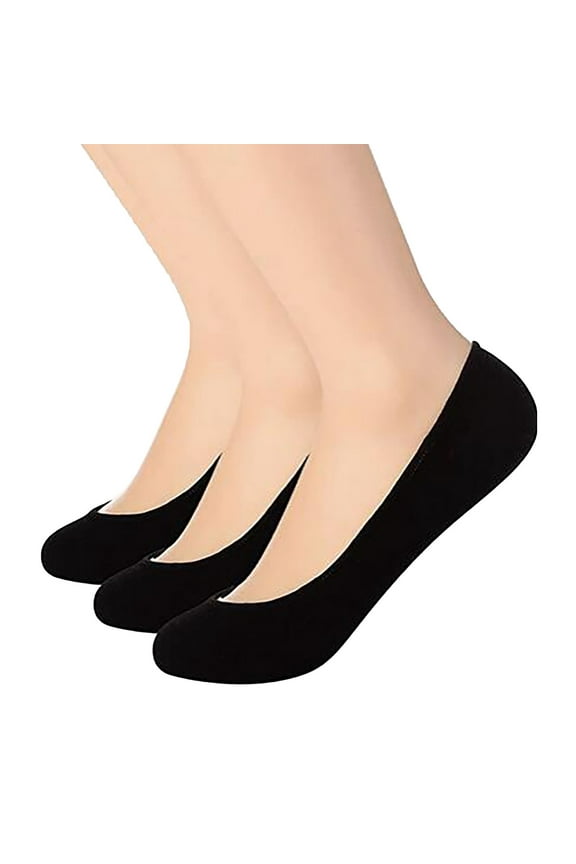 3-Pack Women's Ultra-Thin Anti-Slip Socks – Seamless Invisible Liner Socks for Ballet Flats & Casual Shoes Under 5$, Yubnlvae 3 Pairs of Women's Thin Solid Color Sports And , Black, One Size