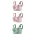 thumbnail image 1 of 3 Pack Women's Wireless 2025 Bras Leisure Yoga Exercise and Offers Back Support Bras Summer Comfy Multiple Color Brassieres of the Day, 1 of 13