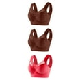 thumbnail image 1 of 3 Pack Women's Wireless 2026 Bras Leisure Yoga Exercise and Offers Back Support Bras Summer Comfy Multiple Color Brassieres, 1 of 13