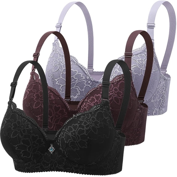 3 Pack Womens Bras JIANLAI Full Coverage Wireless Bra Padded Seamless Bralettes Comfortable Basic Everyday Bras
