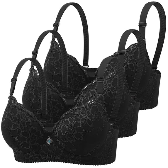3 Pack Womens Bras JIANLAI Unpadded and Unlined Wireless Bra, Perfect Racerback Everyday Lingerie