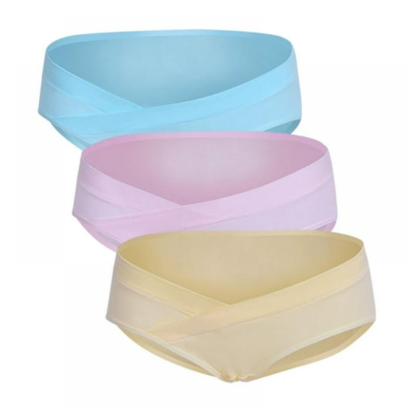 3 Pack Womens Cotton Maternity Underwear,Healthy Maternity Pregnancy Panties Postpartum Mother Under Bump Underwear