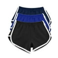 thumbnail image 1 of 3 Pack Womens Cotton Sports Shorts Athletic Shorts Yoga Dance Elastic Waist Striped Summer Workout Active Short Pants, 1 of 7