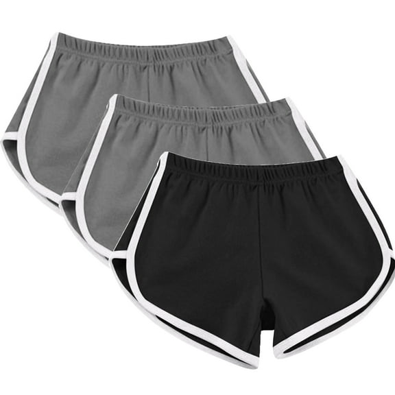 3 Pack: Womens Cotton Yoga Dance Summer Shorts Cycling Hiking Shorts Dolphin Comfortable and Soft Fitness Shorts