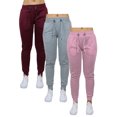 thumbnail image 1 of 3-Pack Womens Loose Fit French Terry Fashion Jogger Lounge Pants (S-2XL), 1 of 9