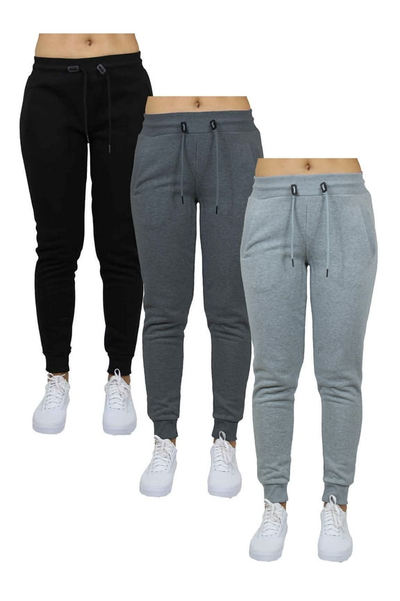 3-Pack Womens Loose Fit French Terry Fashion Jogger Lounge Pants (S-2XL)