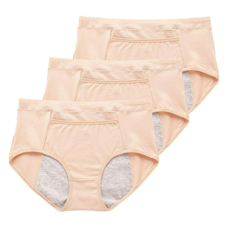 3 Pack Womens Menstrual Period Panties Cotton Leak Proof Underwear  Postpartum Protective Briefs